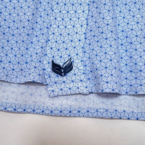 Buttercloth Shirt Men Size XL Blue Button Up Geometric Smart Casual Performance - Picture 7 of 12